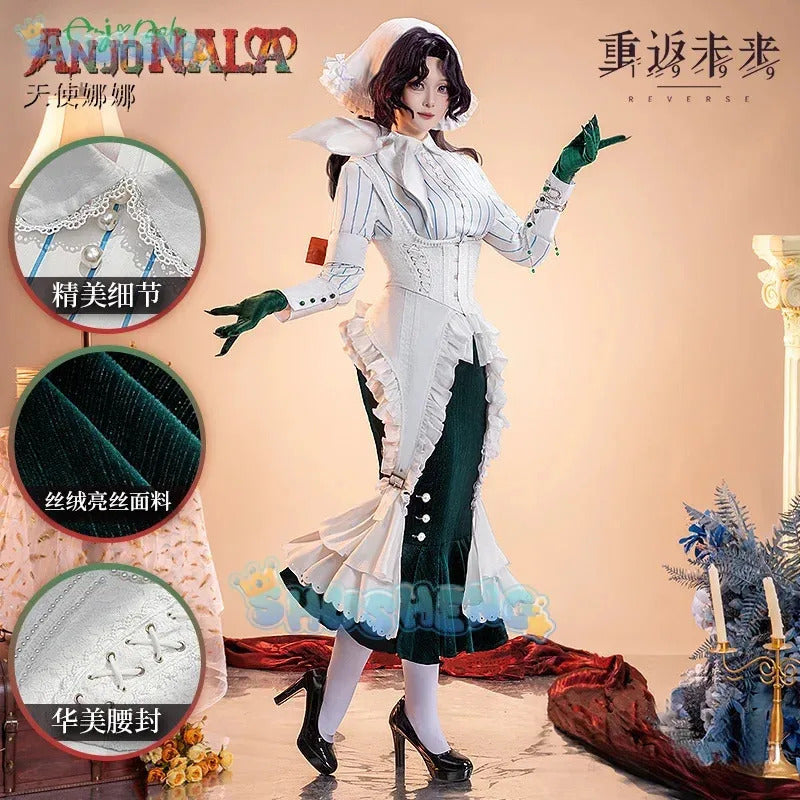 Anjo Nala Cosplay Reverse:1999 Nala Hari costume Ms. Kimberly Sexy Fish Tail Maid Dress Set Party Christmas Full Woman Uniform