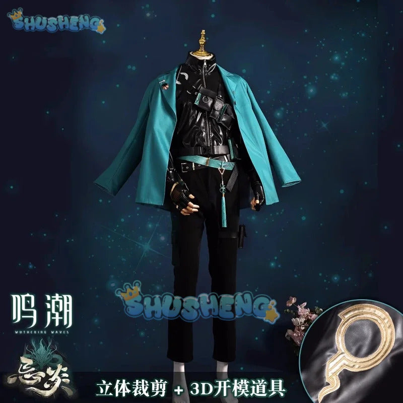 Jiyan Cosplay Costume Wuthering Waves Anime Men Handsome Uniform Halloween Carnival Party Suit  Role Play Clothing Shusheng