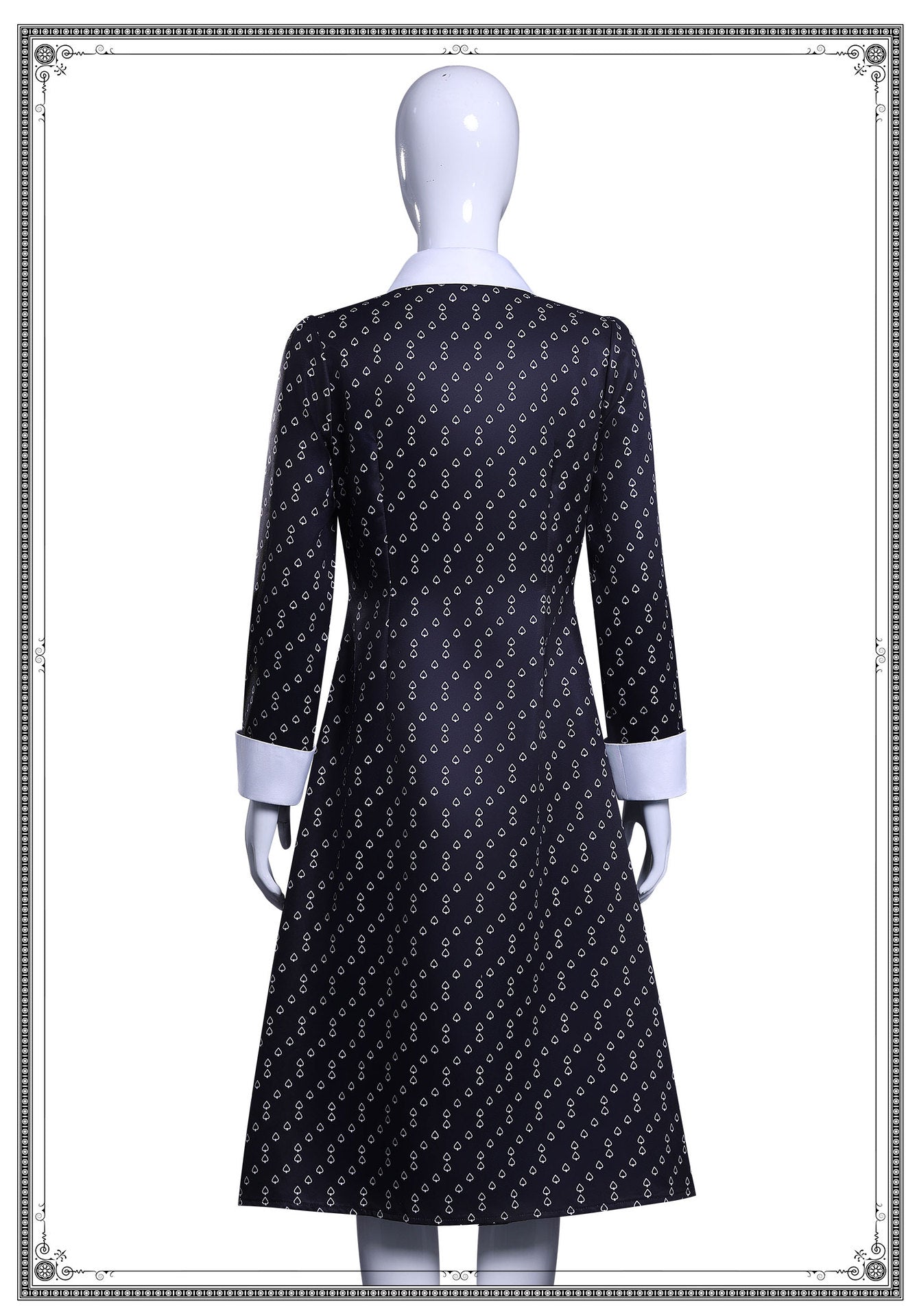 Wednesday Addams Halloween Costume Gothic Costume Wednesday Dress Black Dress White Collar Girls Halloween Costume Dusk Dress