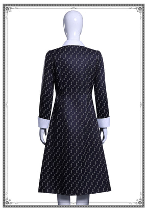 Wednesday Addams Halloween Costume Gothic Costume Wednesday Dress Black Dress White Collar Girls Halloween Costume Dusk Dress