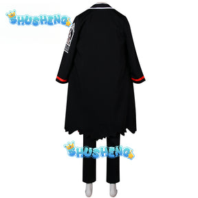 Limbus Company Cosplay Costume Yi Sang Black Hair Long Coat Shirt Pants Uniform Customized Men Women Halloween Party Outfits Wig