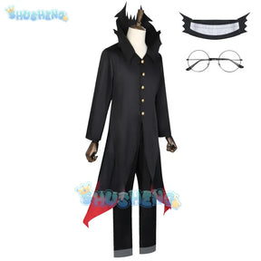 Anime Dandadan Ken Takakura Okarun Cosplay Costume Mask Glasses Uniform Coat Set Halloween Party for Women Men Props Shusheng