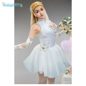 Invisible Woman Susan Storm Richards Cosplay Rivals Costume Halloween Party Women Fantasy Wedding Dress Gloves Socks Sexy Set