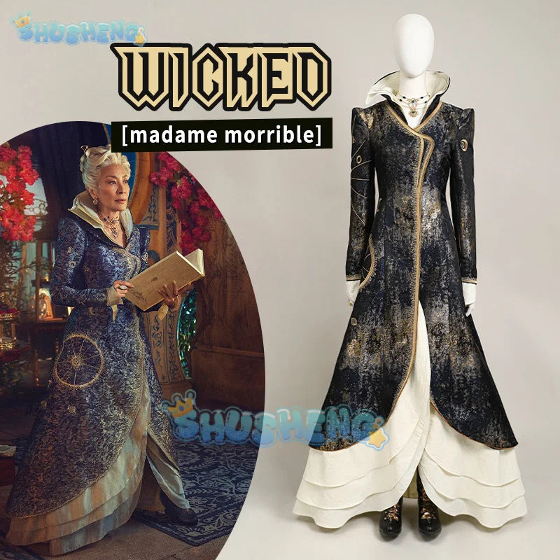 Shusheng Wicked Madame Morrible Cosplay Costume Embroider Gown Adult Women Outfit Halloween Carnival Christmas Party Witch Dress