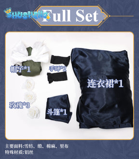 Evening Moon Watching Dress Rin Cosplay Costume Halloween Kagamine Outfits Women Gorgeous Large Hem Dress Hat