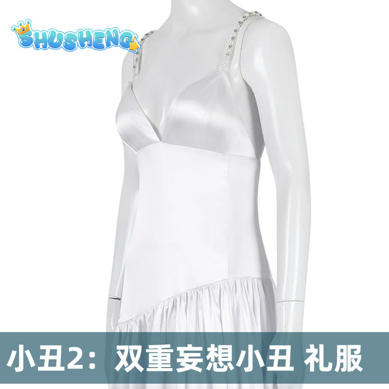 Joker: Folie à Deux Harry Quinn Cosplay Costume Slip Dress Halloween White Skirt Sexy