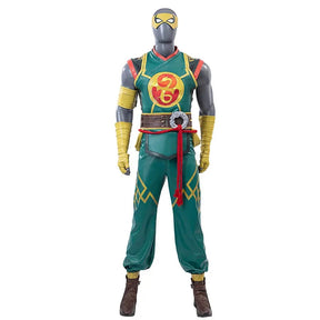 Game Iron Fist Cosplay Rivals Costume Vest gloves belt, mask shoe set Halloween party men's fantasy Iron Fist uniform XS-XXXL