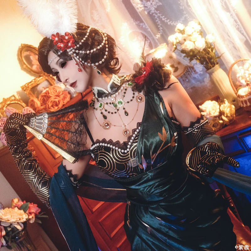 Game Identity Ⅴ Michiko Cosplay Geisha Costume Gorgeous dress accessory prop party dance sexy woman full set uniform