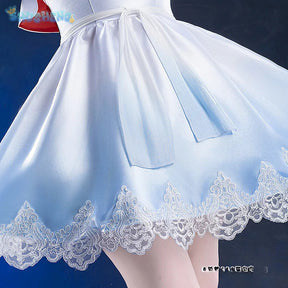 Shusheng-R RWBY Weiss Schnee Ice queen Cosplay Ruby Costume Coat strapless dress bag crown cummerbund set Halloween sweet Woman uniform