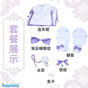 Anime Re:Zero Emilia Cosplay Costume Wigs Suit Coser Halloween Party Role Play Outfit Dress