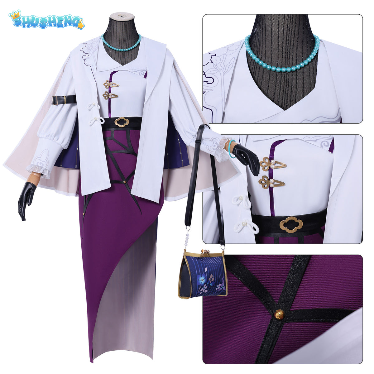 Kafka Honkai Star Rail Fanart Kafka Qipao Dress Cheongsam Cosplay Costume Canival Halloween Role Play Outfits