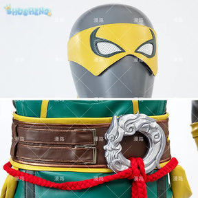 Game Iron Fist Cosplay Rivals Costume Vest gloves belt, mask shoe set Halloween party men's fantasy Iron Fist uniform XS-XXXL