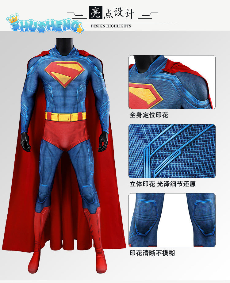 SuperMan Cosplay 3D Printed Zentai Bodysuit Superman Clark Kent Spandex Outfit Cosplay Halloween Costume