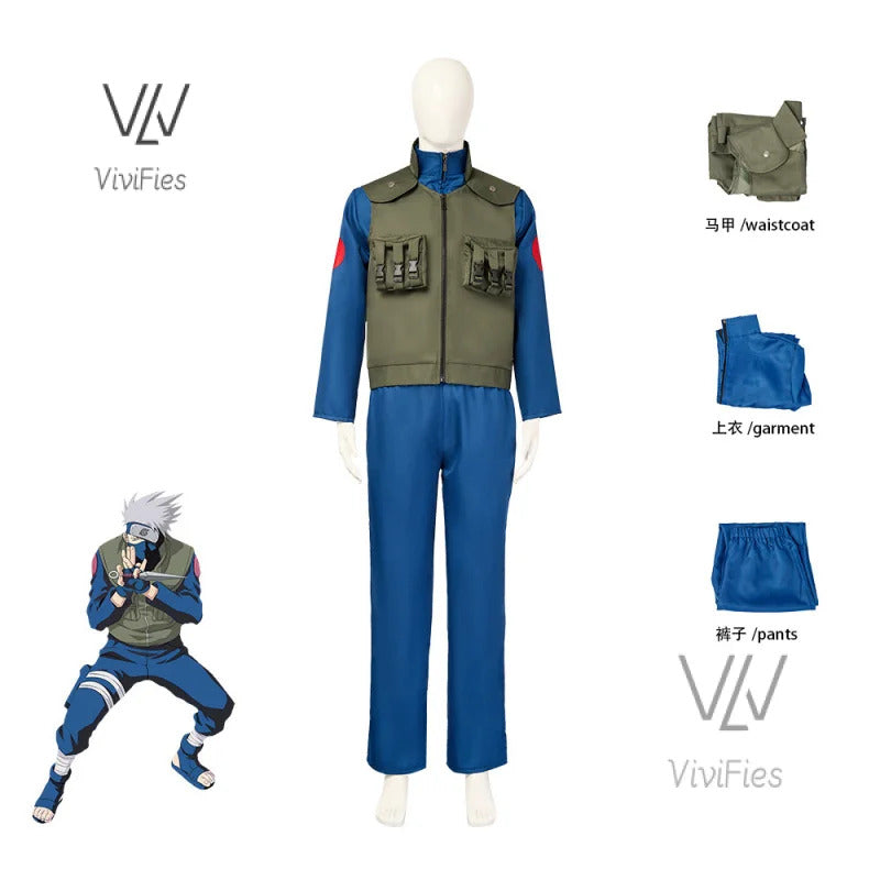 Hatake Kakashi Vest Cosplay Adult for you Halloween Suit Hot Anime Uzumaki Costume Hatake Kakashi Vest wig