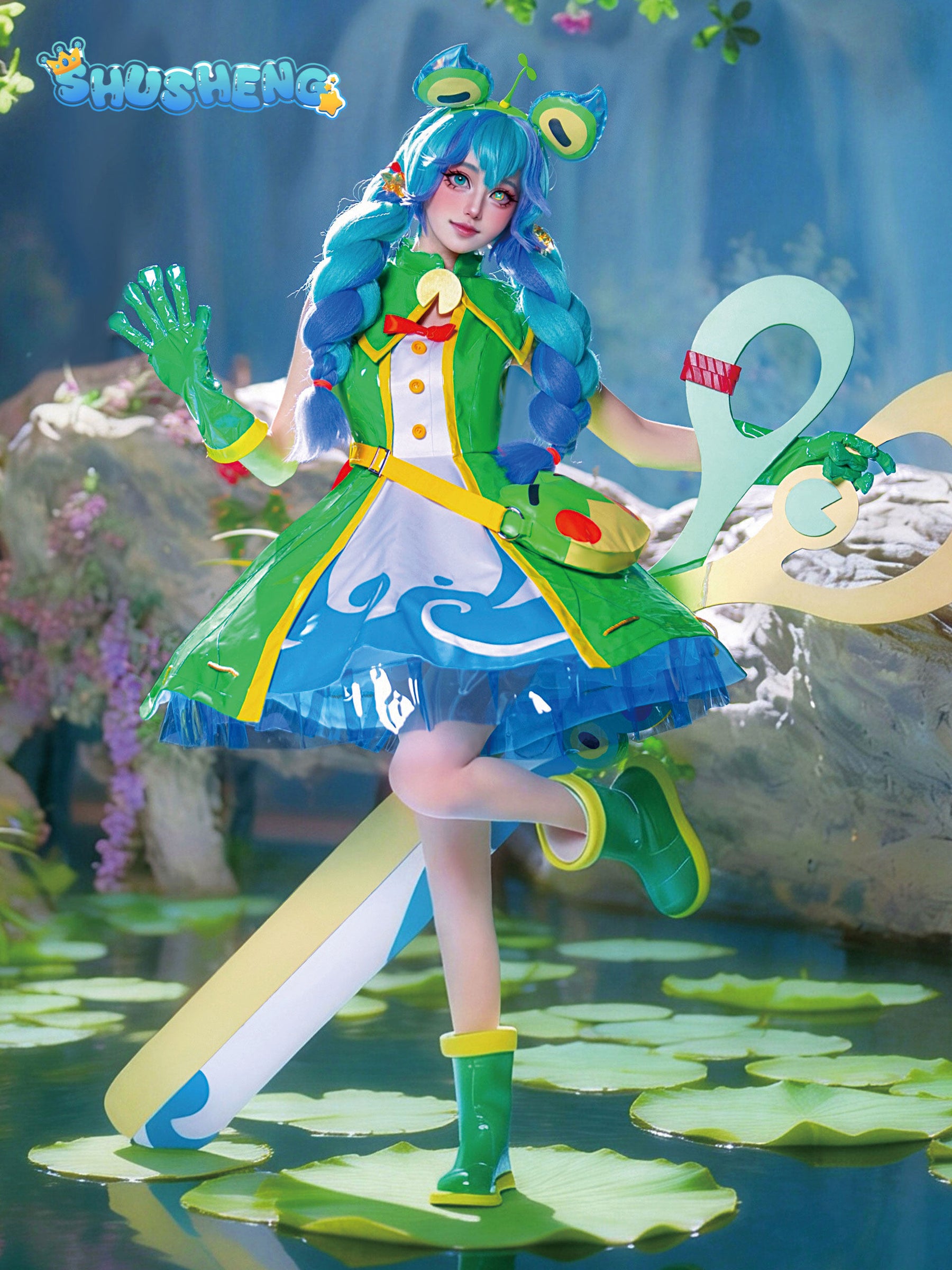 Game Cosplay Series:  LOL-Gwen (Rain Shepherd ) Cosplay PV material Costume full set Shushengcos S-XL