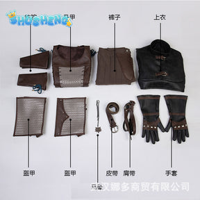 Game Witcher 3 Cosplay Costume Wild Hunt Geralt of Rivia Adult Man Hero Suit Leather Jacket Coat Halloween