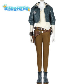 Halloween Party Game Starwars：Outlaws Kay Vess Cosplay Costume Adult TV Battle Suit Space Shirt Coat Pants Outfits Set for Women