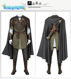 Legolas Cosplay Costume Adult Mens Elf Prince Leather Battle Suit Outfit Full Set Halloween Party Outfits Hand Made Any Size