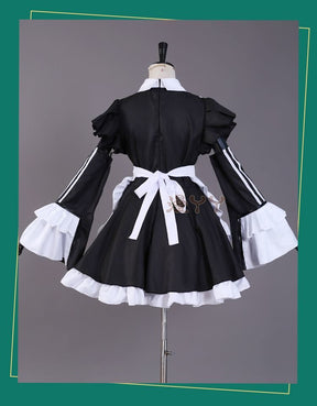 Hatsune Miku Black White Maid Apron Dress Uniform Outfit Anime Cosplay Costumes