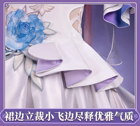 Shusheng-R Honkai: Star Rail Cyrene Women Elegant Dress Uniform Cosplay Costume Headwear props Halloween Party Role Play Outfit
