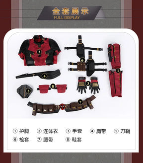 Dead Cosplay pool  Cosutme Wade Winston Wilson Cosplay Costume Children's Edition  Movie Anti-hero Suit Halloween