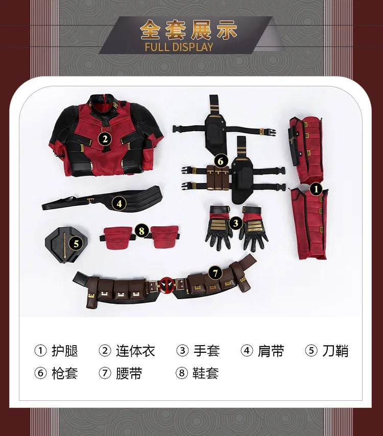 Dead Cosplay pool  Cosutme Wade Winston Wilson Cosplay Costume Children's Edition  Movie Anti-hero Suit Halloween