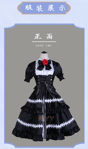 Kurumi Tokisaki Cosplay Costume Anime Date A Live Worst Spirit Dress Maid Uniform Headband Eye Patch Gloves Halloween