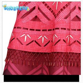 Moana Cosplay Costume Princess Dress Adult Top Skirt Necklace Full Set Female Halloween Carnival Party Moana2 Dress Outfits