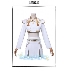 Cos Hunters Superstar Lumi Mira Zoe Cosplay Costume Anime KPop Demon Full Set Girl Group Suit Women Halloween Party Roleplay Mira White clothing cosplay
