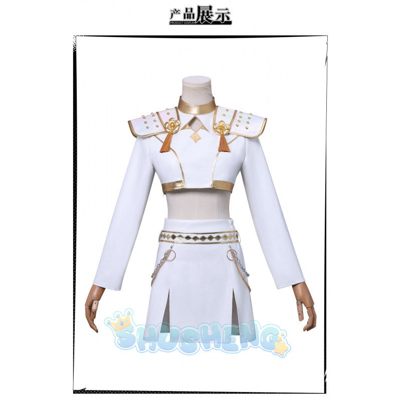 Cos Hunters Superstar Lumi Mira Zoe Cosplay Costume Anime KPop Demon Full Set Girl Group Suit Women Halloween Party Roleplay Mira White clothing cosplay