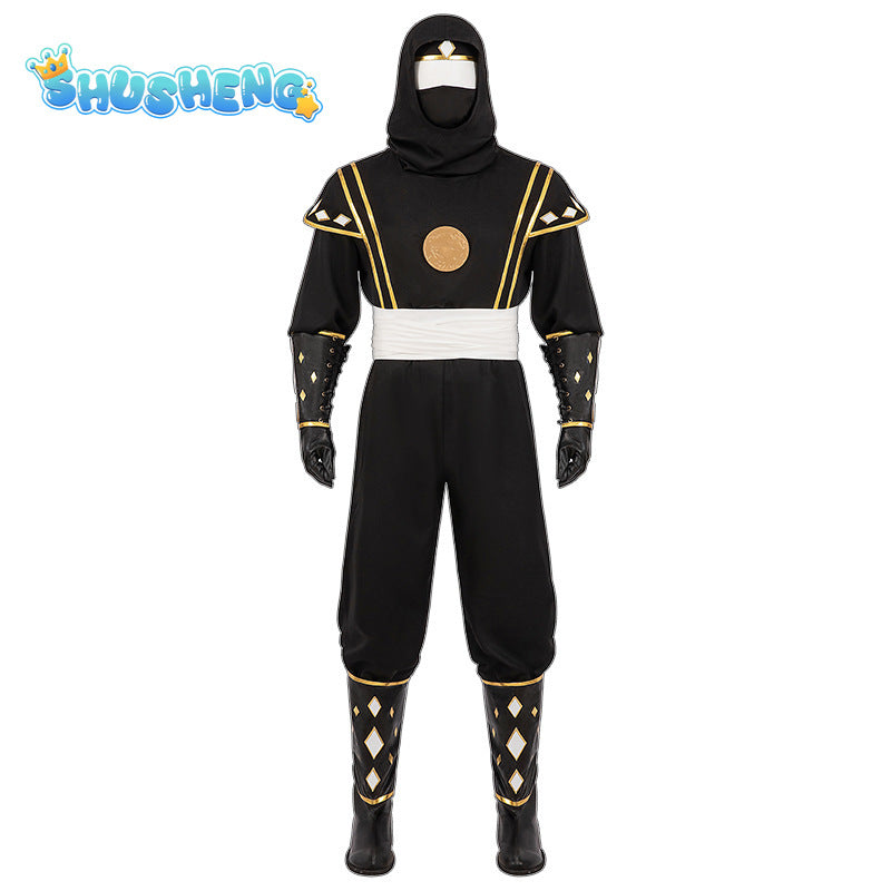 New Fantasia Power Samurai Rangers Cosplay Costume Morpher Mighty Morphin Black Set Custom Made