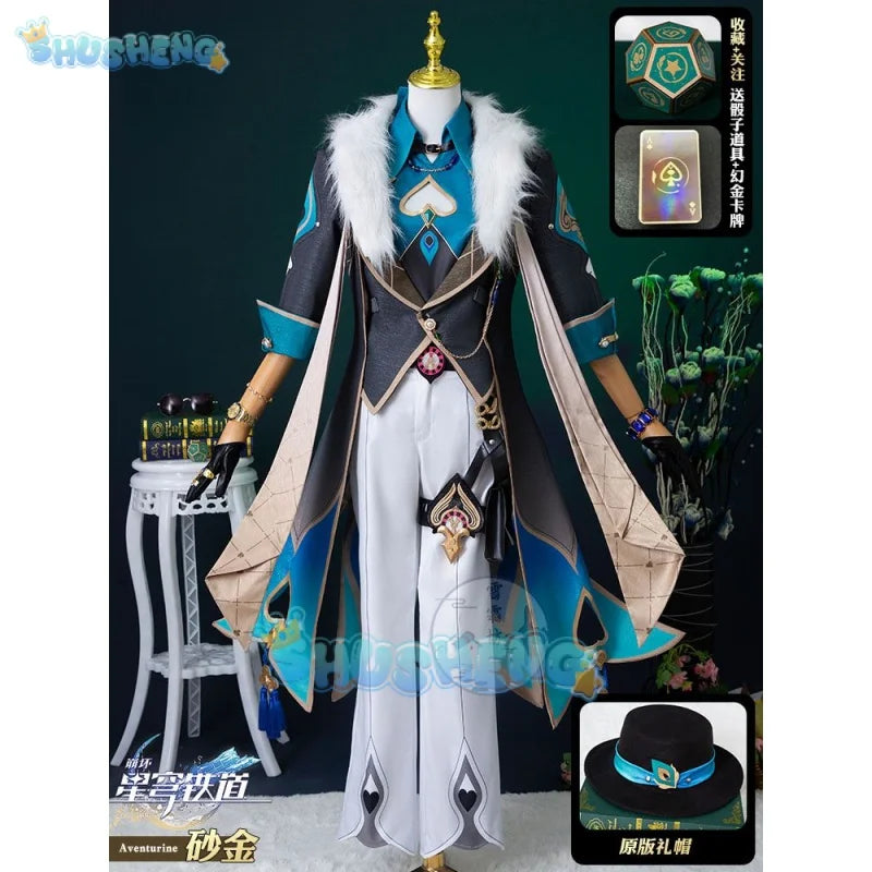 Honkai: Star Rail Aventurine cos sha jin Cosplay Full set of anime clothing for men