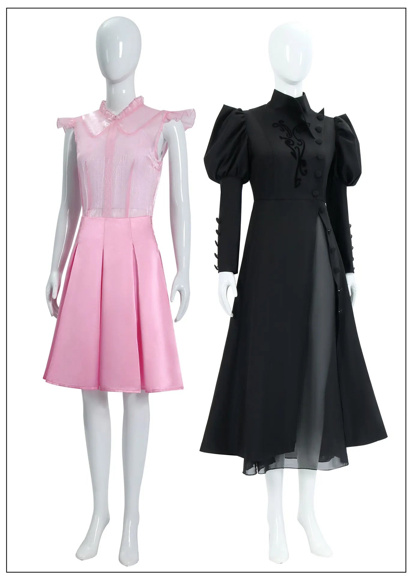 Wicked Glinda Elphaba Cosplay Witches Costumes Clothes Movie Party Role-playing Pink Suit Black Cape Dress Ball Gown Robe Hat