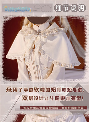 Kasugano so cosplay anime yosuno Sora costume high quality rabbit ear cloak Lolita white dress Halloween uniform in stock