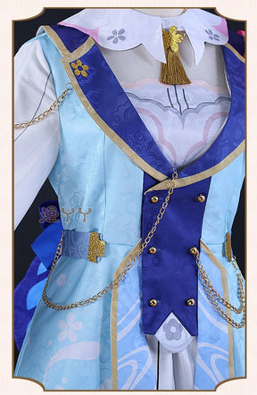 Genshin Impact Kamisato Ayaka New Skin Cosplay Costume Ayaka New Outfits Springbloom Missive Dress Hat Fan Ayaka Dress