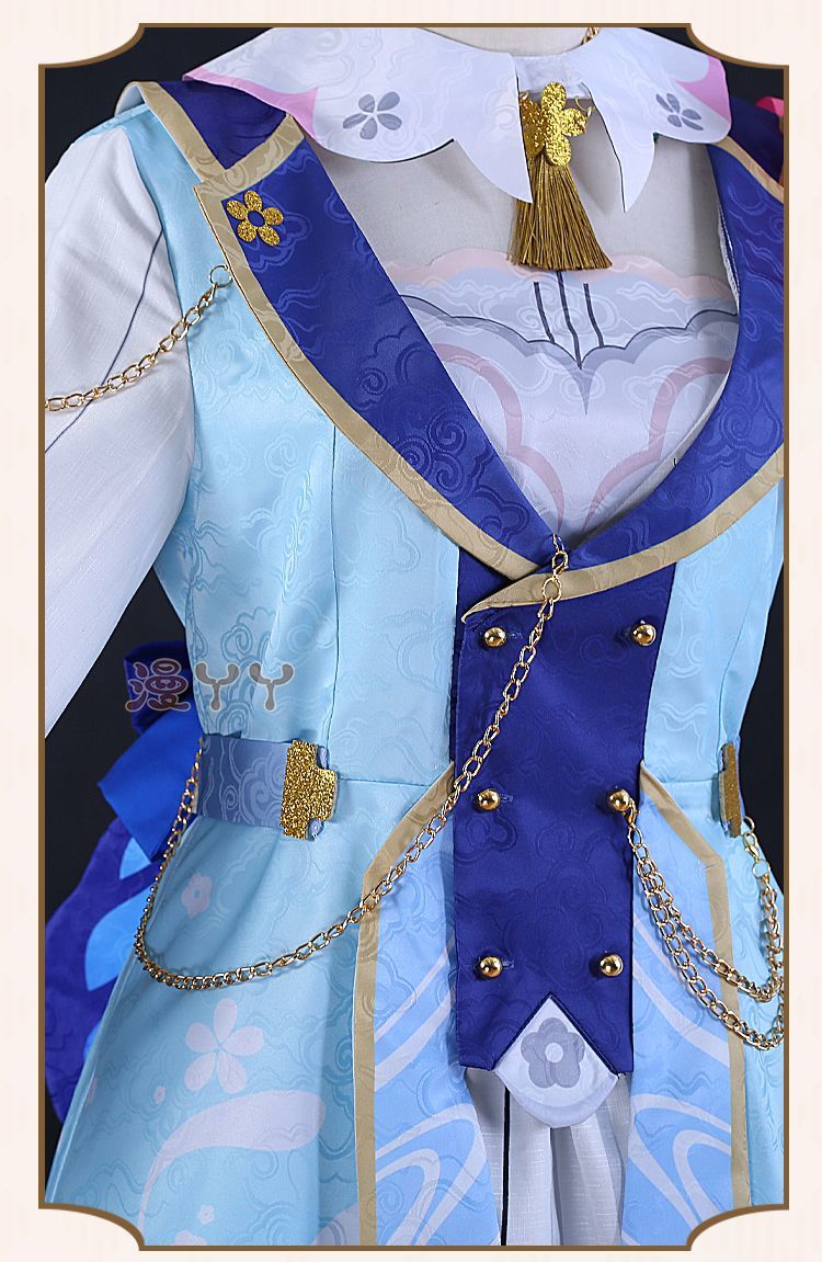 Genshin Impact Kamisato Ayaka New Skin Cosplay Costume Ayaka New Outfits Springbloom Missive Dress Hat Fan Ayaka Dress