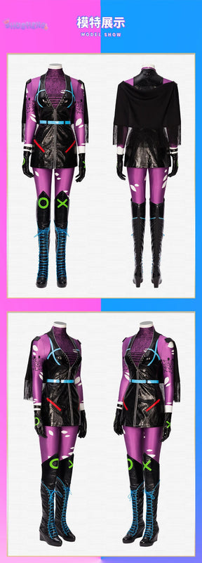Punchline Cosplay Megamind Alexis Kaye Costume Halloween Carnival Sexy Lady Joker Outfit with Boots Custom Made Women Suit