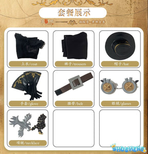 Game Identity Ⅴ Norton Campbell Prospector Cosplay Costume Hat glasse jewelr props Halloween party handsome uniform complete set