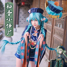 Anime Virtual singer Miku Zombie version Cosplay Costume Lolita Dress Vampire Kawaii Gothic Halloween Party Maid Outfits Women