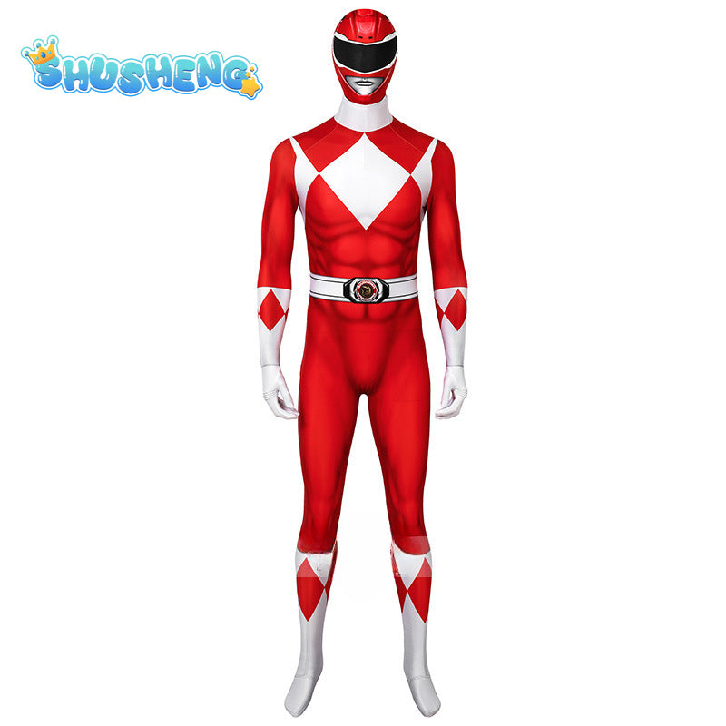 Kyoryu Sentai Zyuranger Geki Cosplay Rangers Costume Battle Armor Jumpsuit Red Tyranno Soldier Jumpsuit set