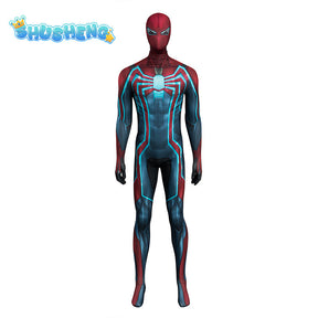 PS4 Velocity Spiderman Costume Cosplay Spandx 3D Printed PS4 Superhero Halloween Costume Zentai Outfits Spiderman Bodysuit Adult