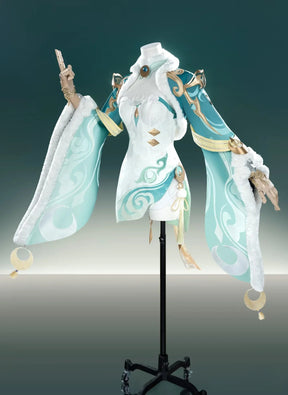 Shusheng-R Genshin Impact Zibai Cosplay Costume Role Play Women Girls Elegant Halloween Party Dress Suit Full Set