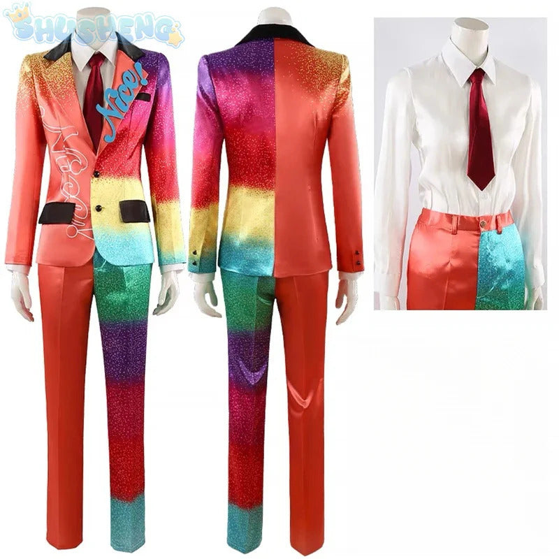 Anime Ensemble Stars Nice Arneb Thunder Cosplay Costume Colorful personalized suit shirt tie pants set Halloween party uniform