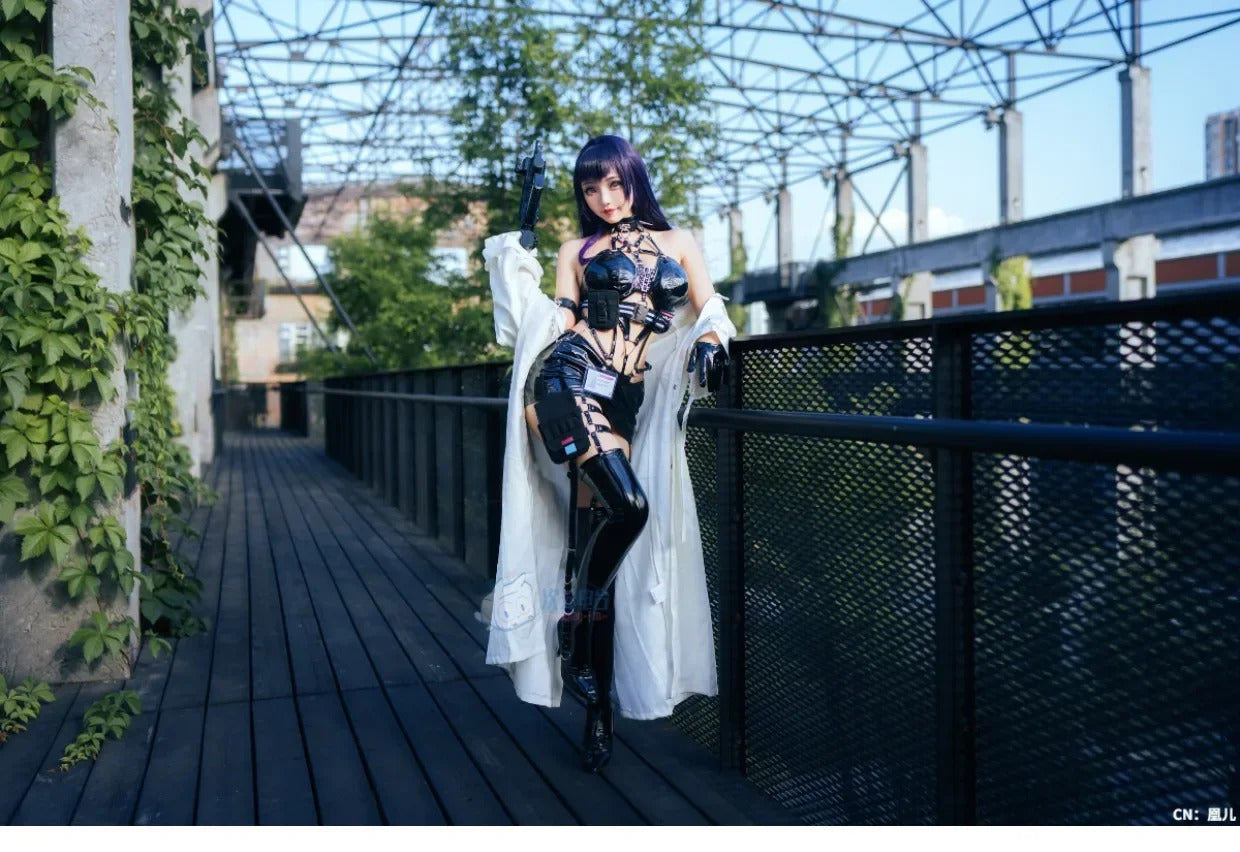 NIKKE：The Goddess of Victory Mihara Cosplay Costume Halloween Carnival Tie up black sexy jumpsuit accessories props uniform set