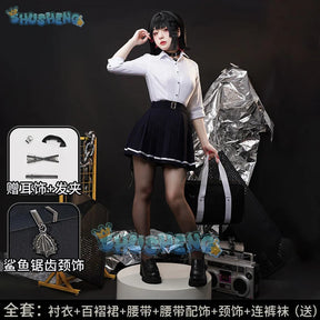 Ellen Joe Cosplay Costume Game Zenless Zone Zero Cosplay Women Cute JK Uniform Ellen Joe Cosplay Tail