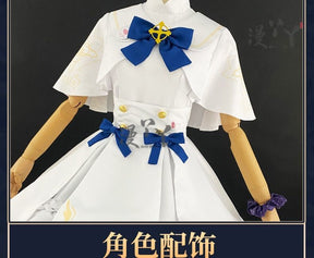 Blue Archive cosplay Misono Mika Cosplay Costumes  Princess Girl Wedding Satin Dress Shawl Headwear Suit Costume