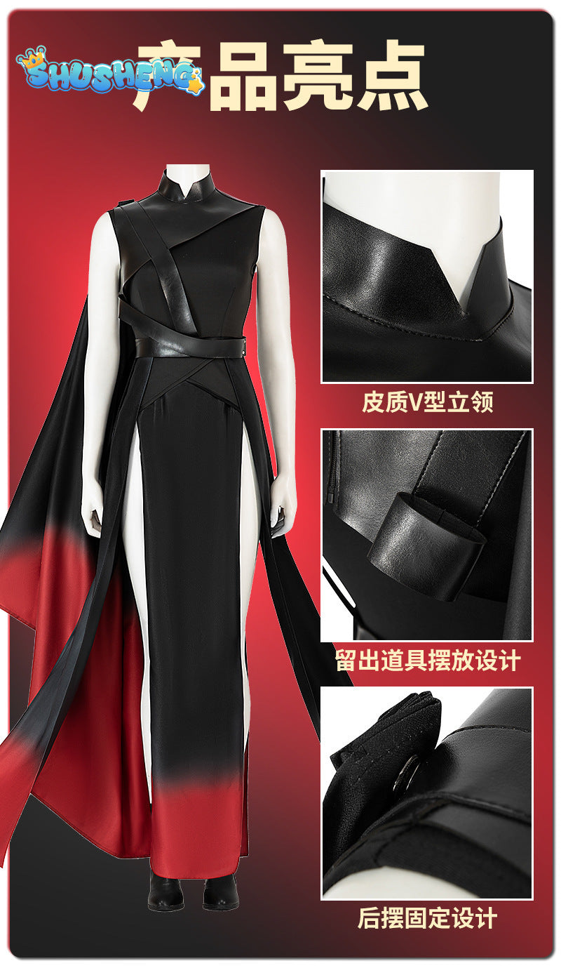 New The Three Body Problem Sophon Cosplay Costume Black Red Dress Boots To Choose For Game Party Custom Made