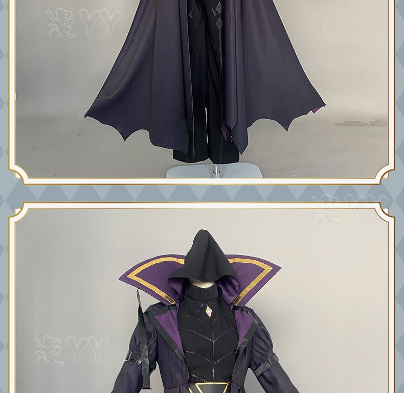 Kagenou Cid Cosplay Costume Anime The Eminence In Shadow Minoru Kageno Black Uniform Shadow Garden Cloak Belt Gloves Outfit