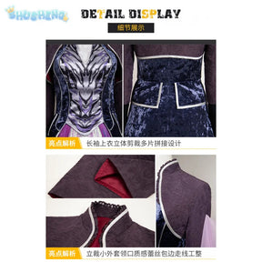 Movie Agatha Harkness Cosplay Agatha Cos All Along Costume New Elegant Dress Coat Shawl Accessories Set Christmas Party Full Set