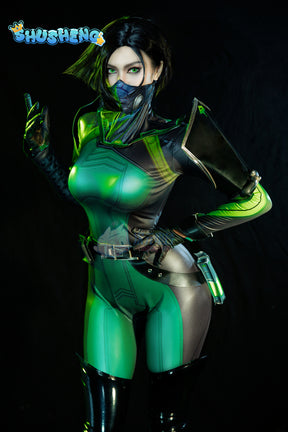 Viper Cosplay Costume Game Valorant Viper Cosplay Costume Green Women Combat Uniform Halloween Party Outfit